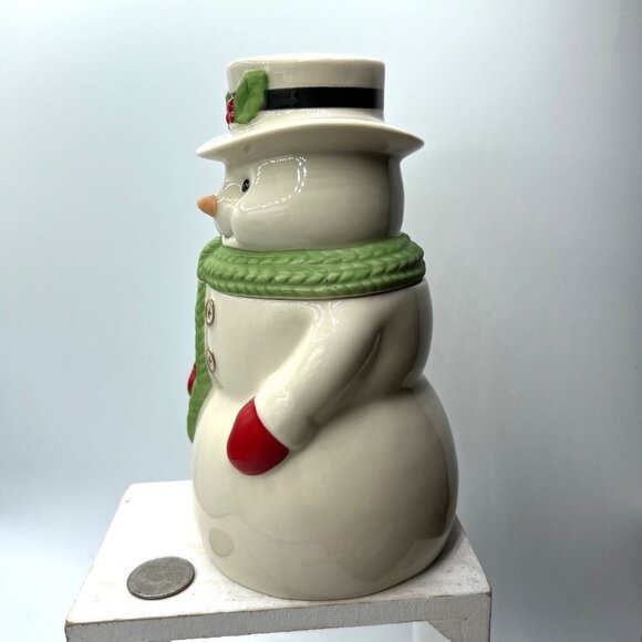 LENOX - Snowman Treat Jar 2 Piece American by Design 7” - Picture 8 of 14